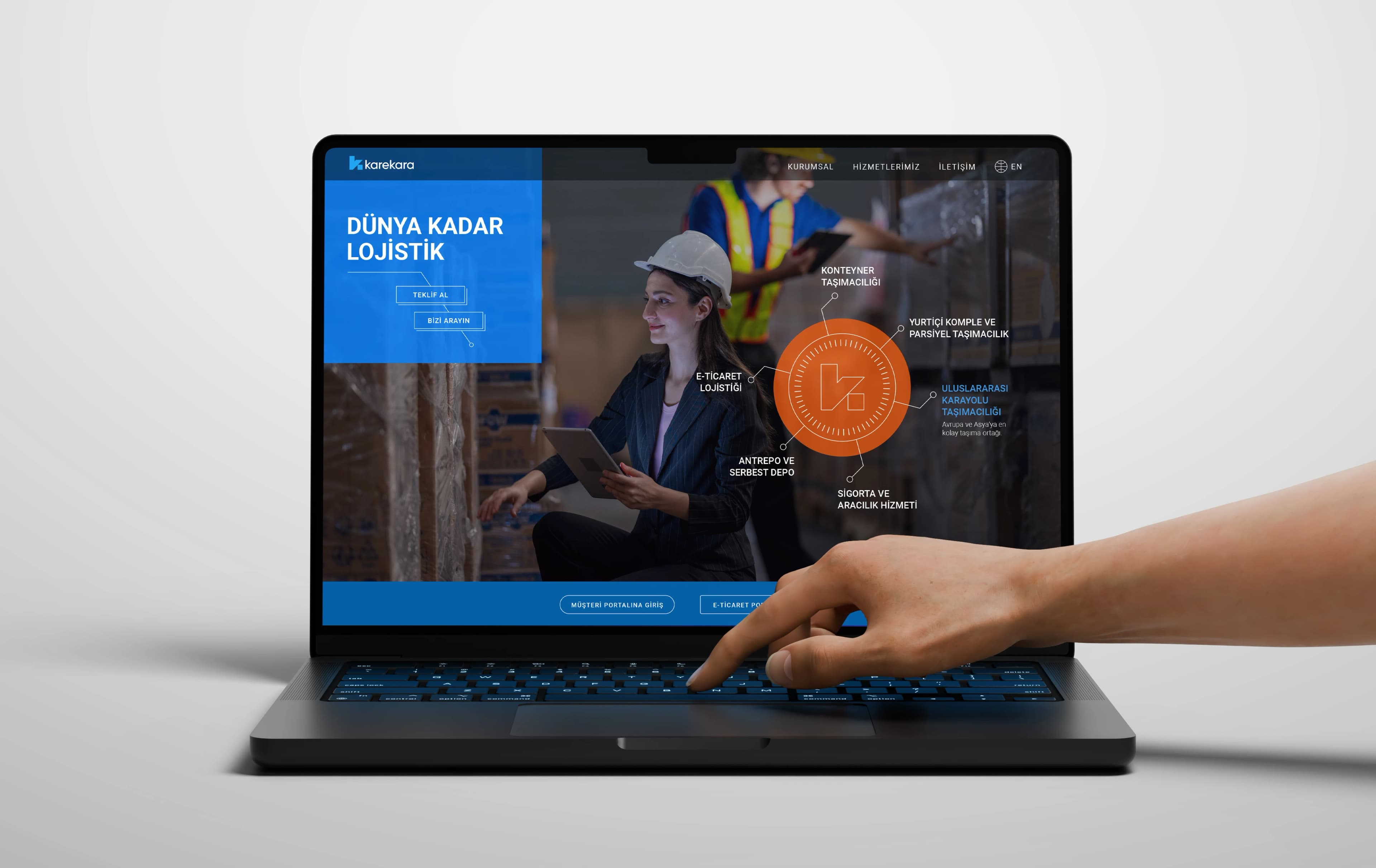 Web design for international logistics and warehouse company KareKara